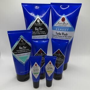 Jack Black 7pc Grooming Lot - Turbo Wash, Big Sir, Moisturizer, SPF Lip Balm Set